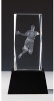 Kristallglas 3D Handball, 3 Größen mit Sockel
