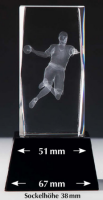 Kristallglas 3D Handball, 3 Gr&ouml;&szlig;en mit Sockel