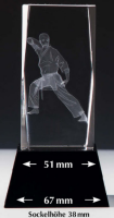 Kristallglas 3D Karate, mit Sockel 14 cm