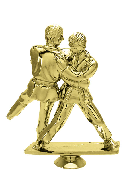 Judo-Figur , gold, 14 cm hoch mit Sockel