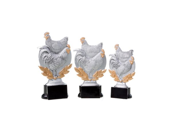 Kleintierständer Hahn und Henne, Resin, 3 Größen