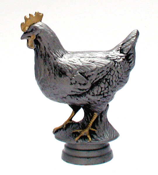 Kleintierfigur Huhn mit Sockel, 12,3 cm hoch, resin