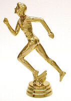 Sport-Figur L&auml;ufer, gold, 13,4 cm hoch mit Sockel