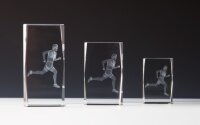 Kristallglas 3D Läufer, 3 Größen mit Sockel