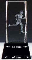 Kristallglas 3D Läufer, mit Sockel 11 cm