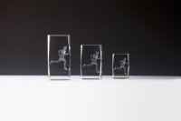 Kristallglas 3D Läufer, mit Sockel 14 cm