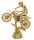 Motorsport-Figur &quot;Motocross&quot;, gold, 13,4 cm hoch mit Sockel