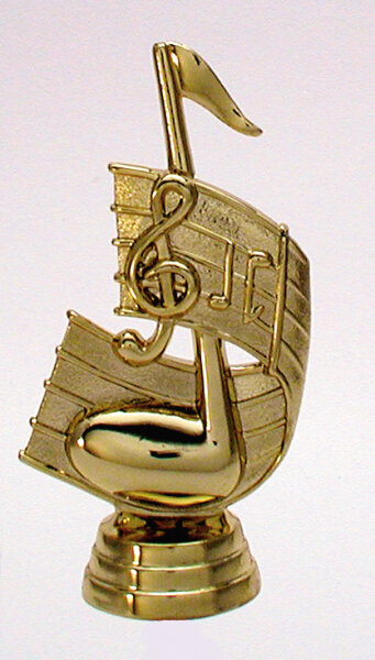Musik-Figur "Note", gold, 12,8 cm hoch mit Sockel