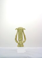 Musik-Figur "Lyra", gold, 12,8 cm hoch mit Sockel