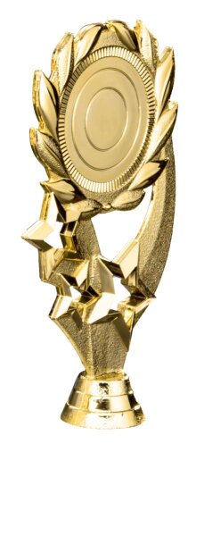 Neutrale Figur"Siegerkranz und Sterne" , gold, 18,5 cm hoch mit Sockel 65x20mm