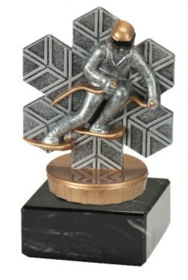Skifigur Abfahrt, resin, ca. 10 cm hoch,