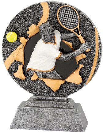 Sportst&auml;nder Tennis-Herren, resin, 16 cm hoch