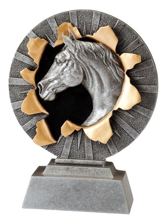 Sportständer Pferdekopf, resin, 10 cm hoch
