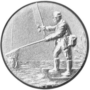 Angeln abfischen 3D Emblem 50mm bronze