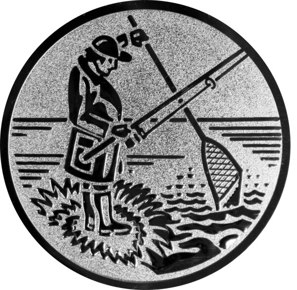 Angler mit Kescher Emblem