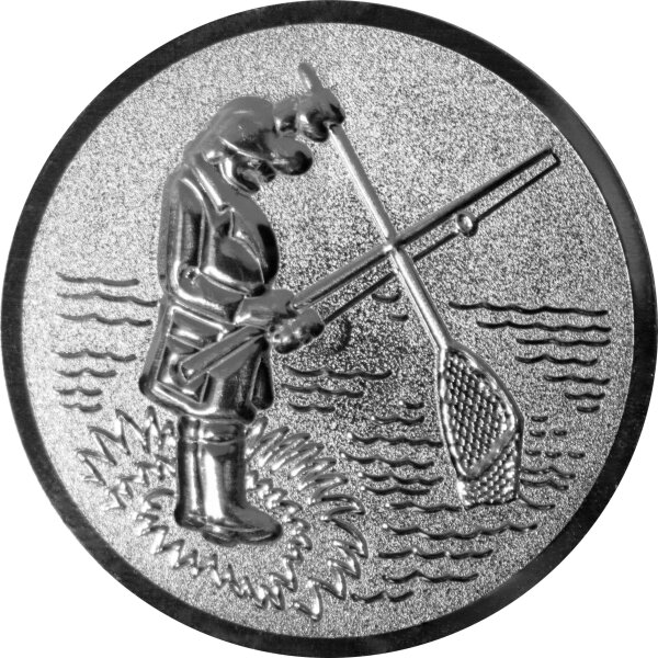 Angler mit Kescher 3D Emblem,
