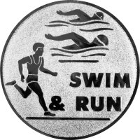 Duathlon Emblem, Laufen und Schwimmen 50mm gold