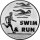 Duathlon Emblem, Laufen und Schwimmen 50mm gold
