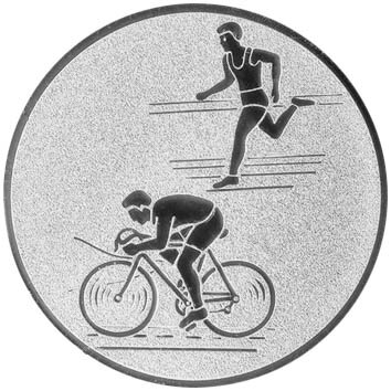 Duathlon Emblem Laufen und Radfahren