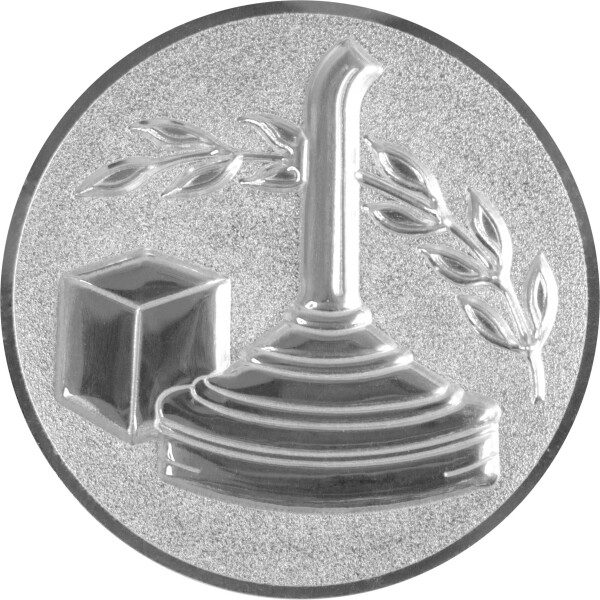 Eisstock 3D Emblem, 25mm silber