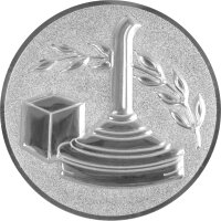 Eisstock 3D Emblem, 25mm silber