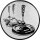 3 x Eisstock Emblem 50mm silber