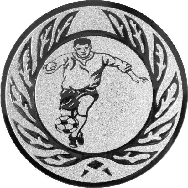 Fußballspieler mit Kranz Emblem 50mm bronze
