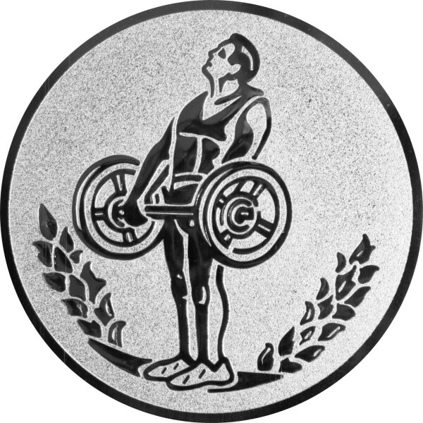 Gewichtheber mit Kranz Emblem 25mm gold