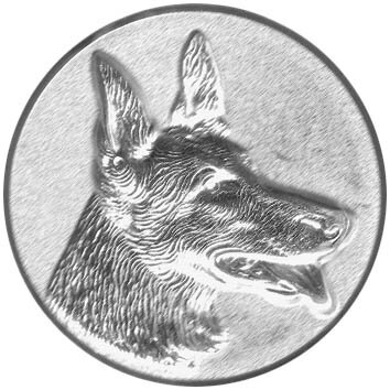 Hund einzeln 3D Emblem, 25mm gold