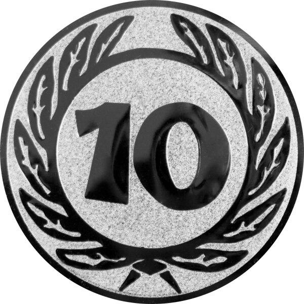 Zahl 10, Jubiläum Emblem 50mm bronze