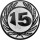 Zahl 15, Jubiläum Emblem 50mm bronze