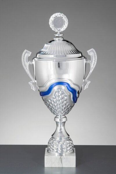 Henkel - Pokal "Philippa" blau-silberfarbig, 41,2 bis 68,0 cm hoch, 8er Serie