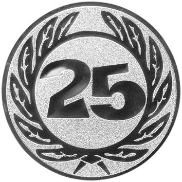 Zahl 25, Jubiläum Emblem 50mm bronze