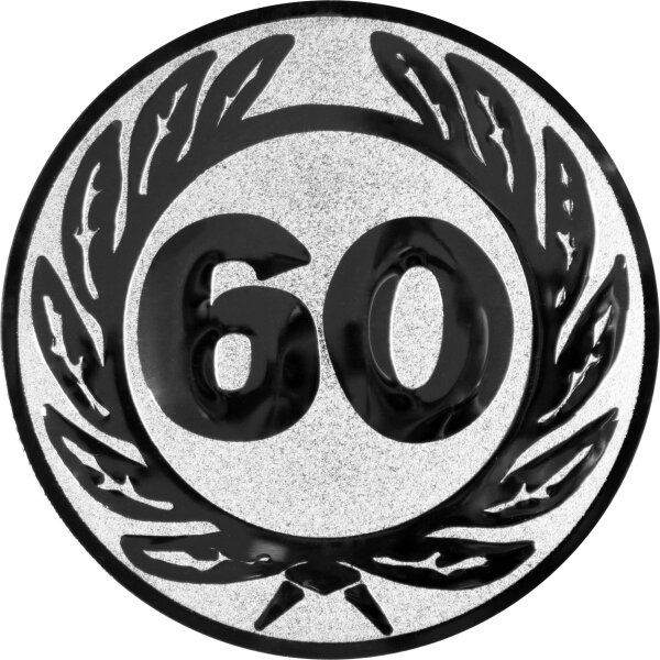 Zahl 60, Jubiläum Emblem 50mm bronze