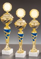 Pokal blau-goldfarbig, 32,5 bis 42,9 cm oder 6 er Serie
