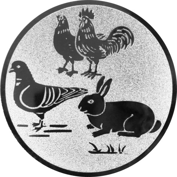 Kleintierzucht Tiere Emblem 50mm bronze