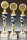 Pokalständer gold-/blaufarbig, 25,5 bis 33,4 cm, 6er Serie