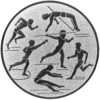 Leichtathletik Mehrkampf Emblem 25mm silber