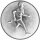 Leichtathletik Herren Läufer 3D Emblem, 50mm bronze