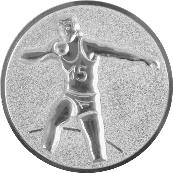 Leichtathletik Kugelstoßen 3D Emblem 25mm gold