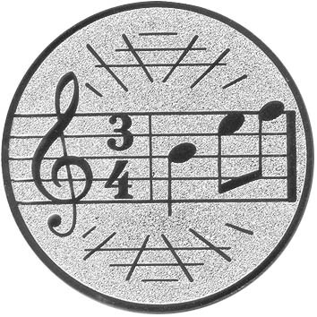 Musik Noten Emblem 50mm bronze