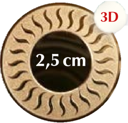 Neutral Sternmuster Emblem 2,5 auf 5cm 50mm gold