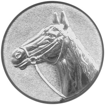Reiten Pferdekopf 3D Emblem, 25mm gold