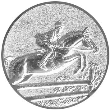 Springreiten 3D Emblem, 50mm bronze