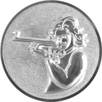 Schießen Damen 3D Emblem 50mm silber