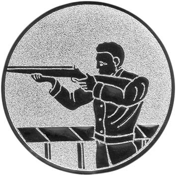 Schießen Herren Emblem, 50mm bronze