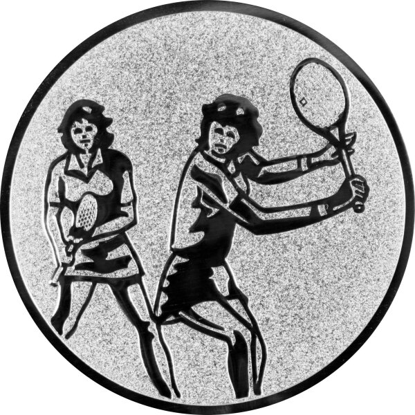 Tennis Damen Doppel Emblem 25mm gold
