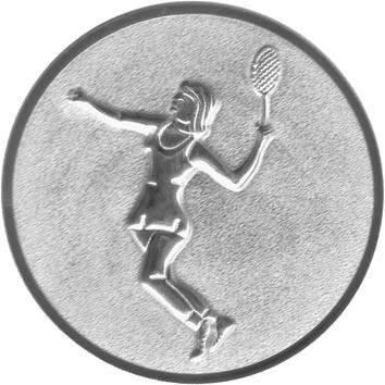 Tennis Damen 3D Emblem, 50mm bronze