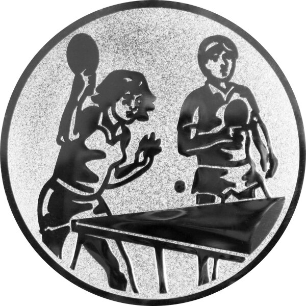 Tischtennis Mixed Doppel Emblem, 50mm bronze