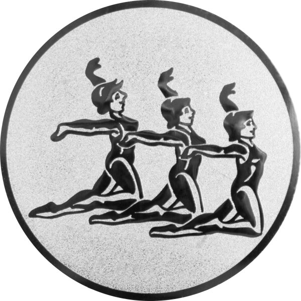 Turnen 3 Damen Emblem, 50mm bronze